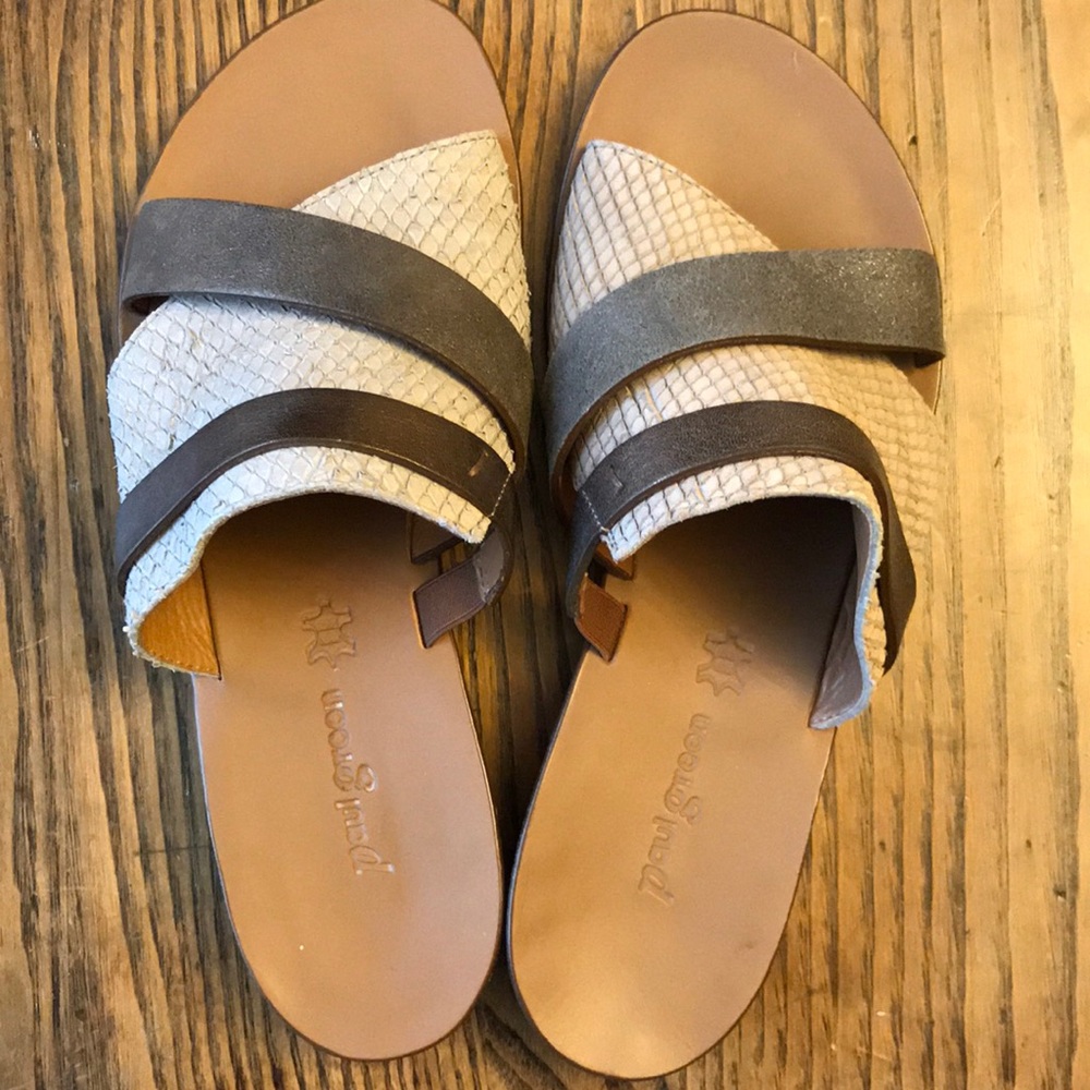Paul Green tan and antique bronze sandals - Picture 3 of 4